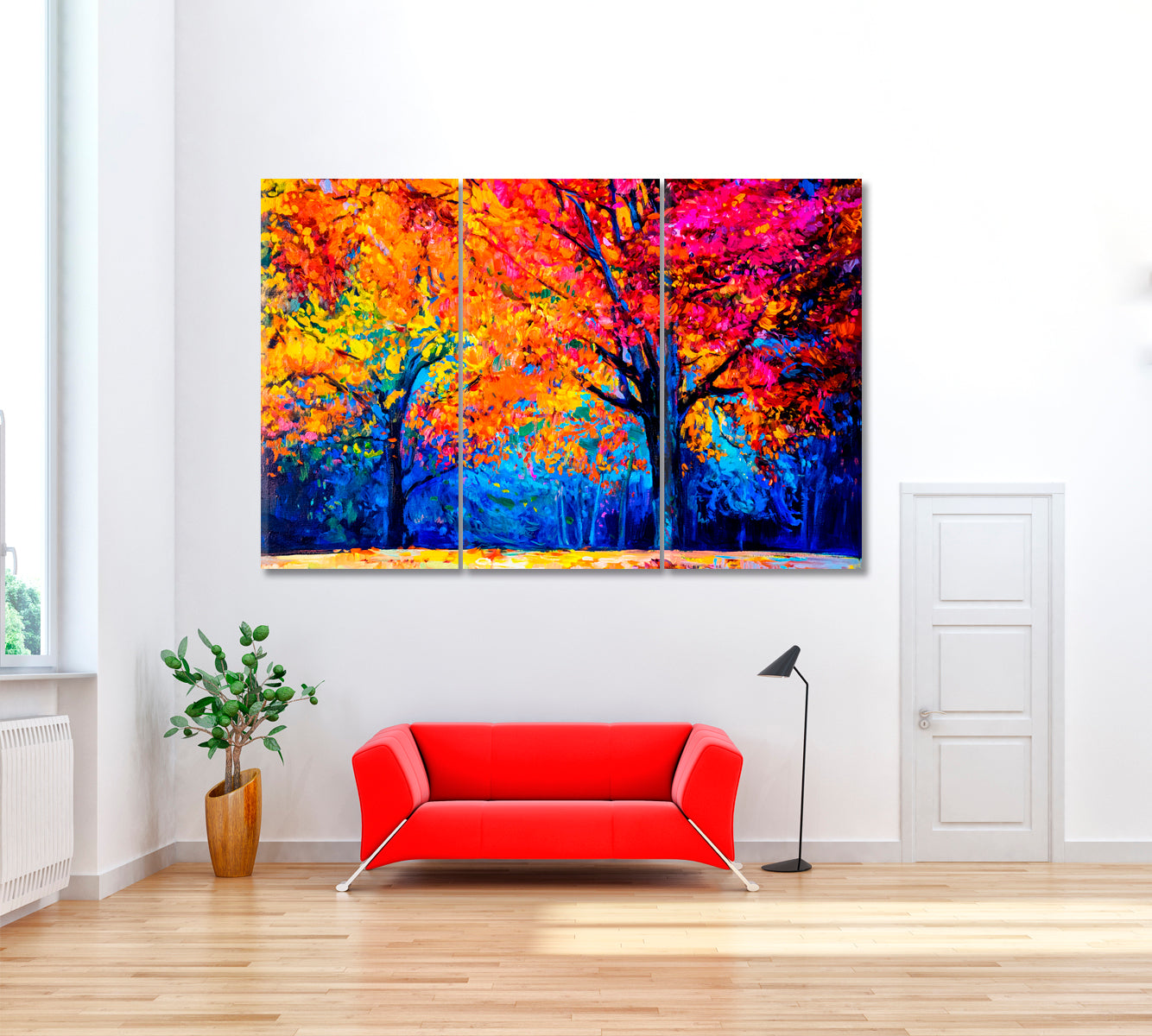 Colorful Autumn Trees Landscape Canvas Print ArtLexy   