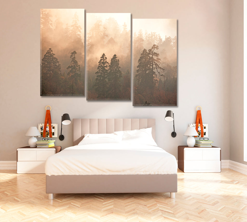 Himalayan Foggy Pine Forest Canvas Print ArtLexy   