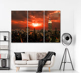 New York City Skyline at Dark Canvas Print ArtLexy 3 Panels 36"x24" inches 