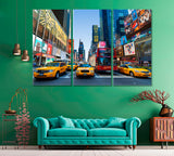 Times Square Traffic Canvas Print ArtLexy 3 Panels 36"x24" inches 