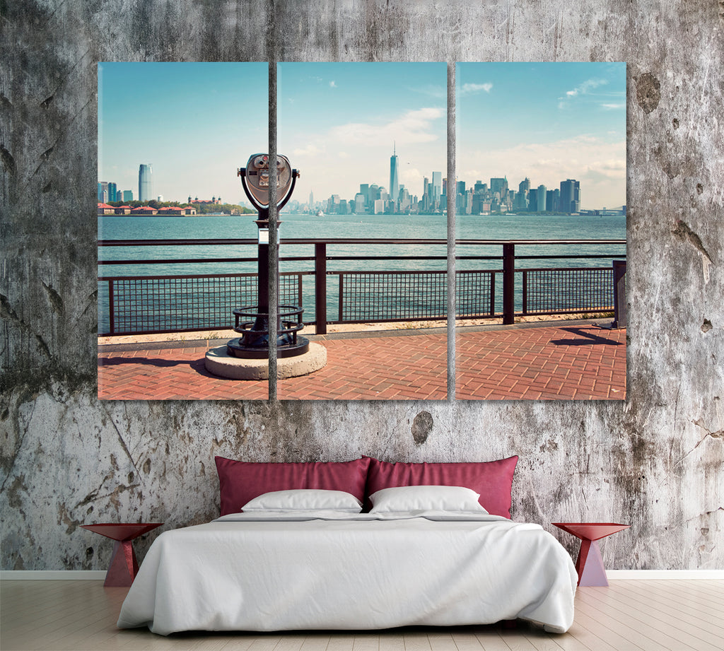 New York City Skyline with Viewfinder Binoculars Canvas Print ArtLexy   
