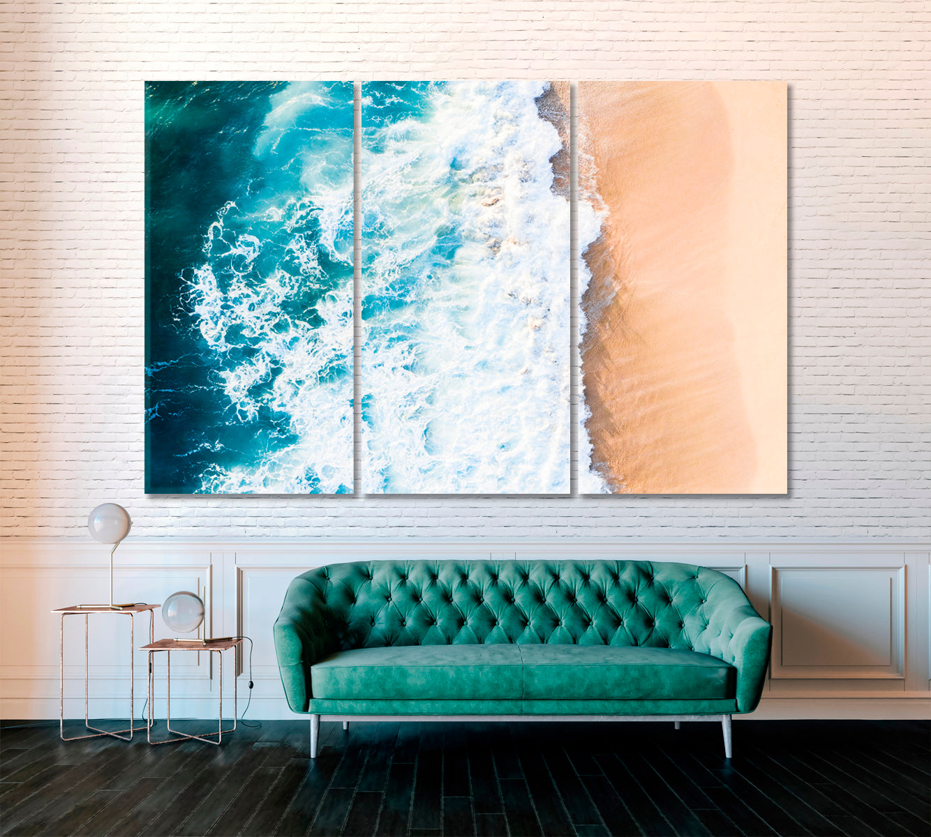 Beautiful Ocean Waves Canvas Print ArtLexy 3 Panels 36"x24" inches 