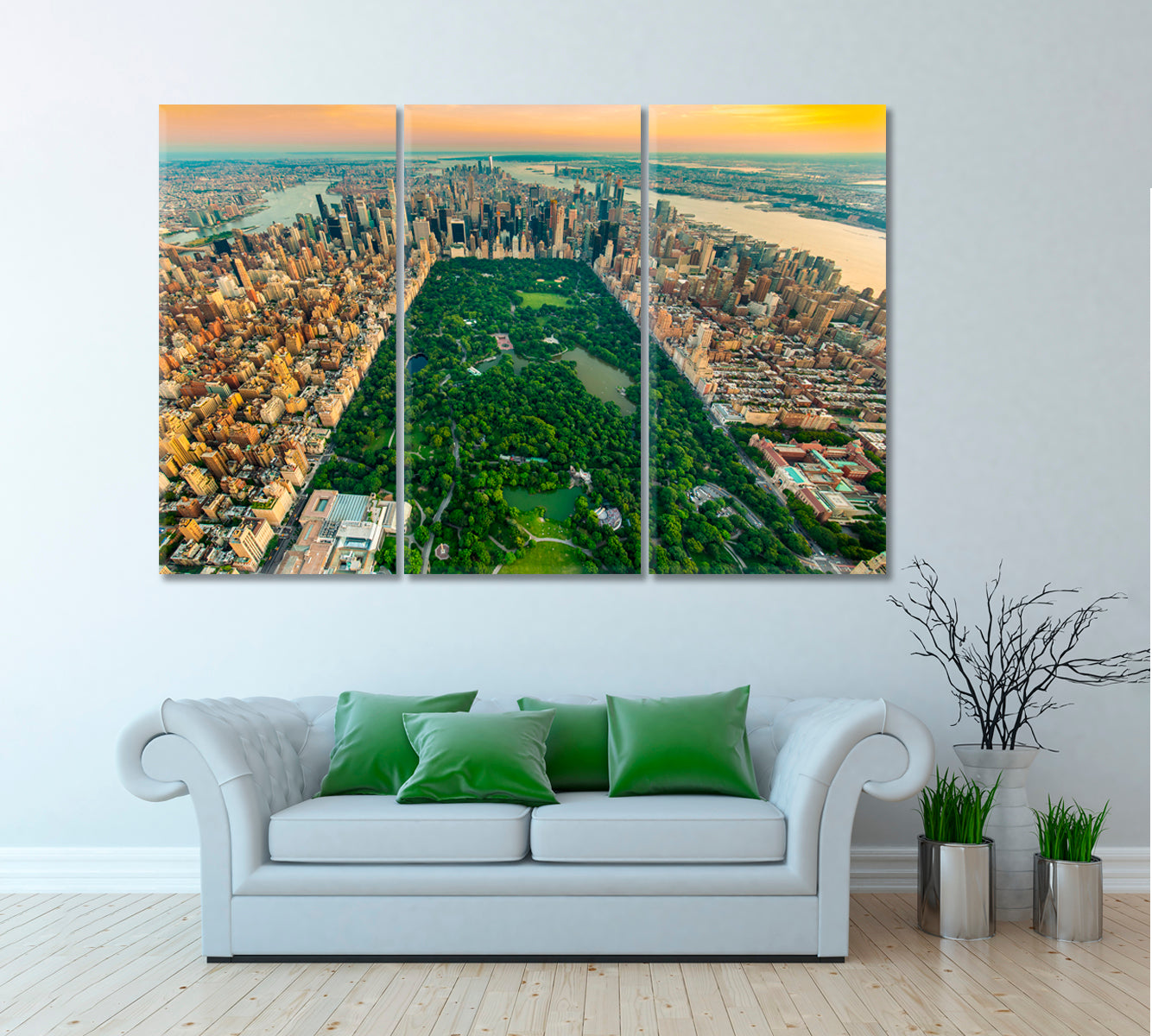 New York Central Park Canvas Print ArtLexy 3 Panels 36"x24" inches 