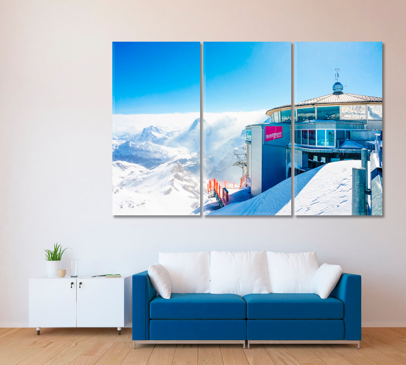Piz Gloria Murren Switzerland Canvas Print ArtLexy 3 Panels 36"x24" inches 