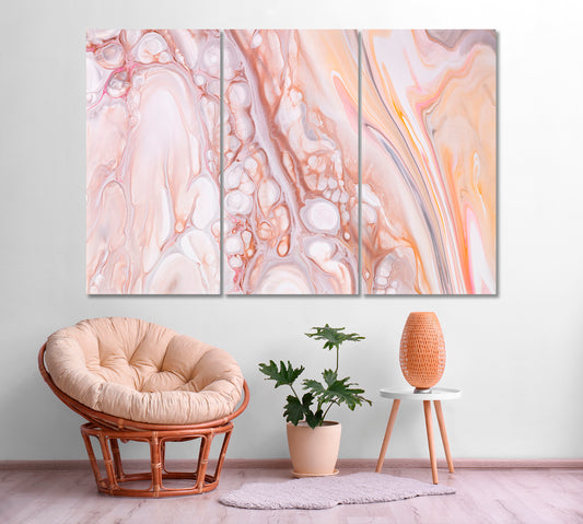 Abstract Pastel Marble Pattern Canvas Print ArtLexy 3 Panels 36"x24" inches 