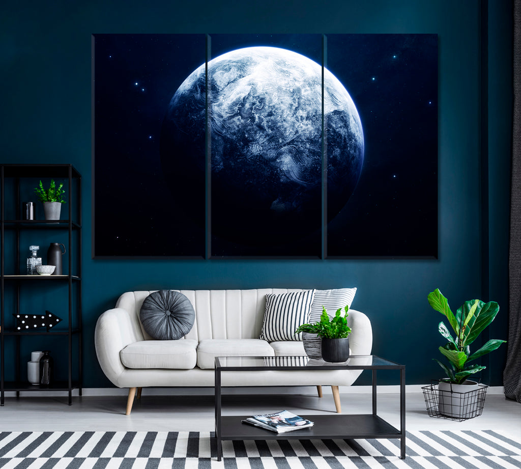 Uranus Planets of Solar System Canvas Print ArtLexy 3 Panels 36"x24" inches 