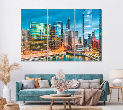 Chicago Illinois USA Skyline Canvas Print ArtLexy   