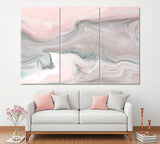Abstract Pink Wavy Marble Canvas Print ArtLexy 3 Panels 36"x24" inches 
