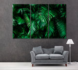 Tropical Palm Leaves Canvas Print ArtLexy 3 Panels 36"x24" inches 