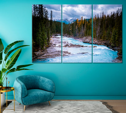 Emerald Lake British Columbia Canvas Print ArtLexy 3 Panels 36"x24" inches 