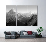 Mount Everest Nepal Canvas Print ArtLexy 3 Panels 36"x24" inches 