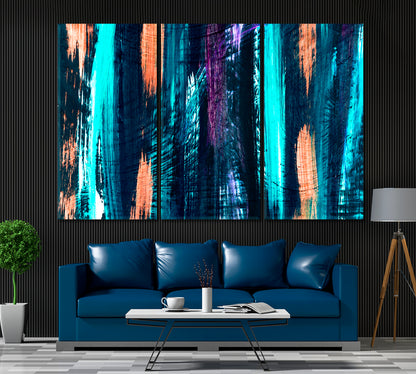 Creative Abstract Colorful Stripes Canvas Print ArtLexy 3 Panels 36"x24" inches 