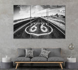 Route 66 Canvas Print ArtLexy 3 Panels 36"x24" inches 