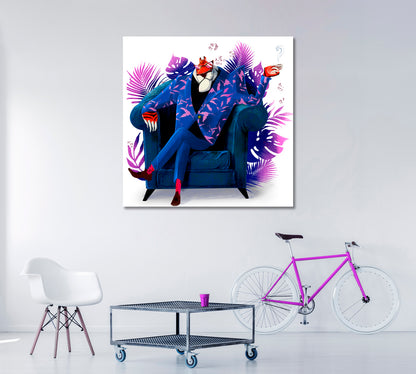 Fashion Tiger in Suit Canvas Print ArtLexy   