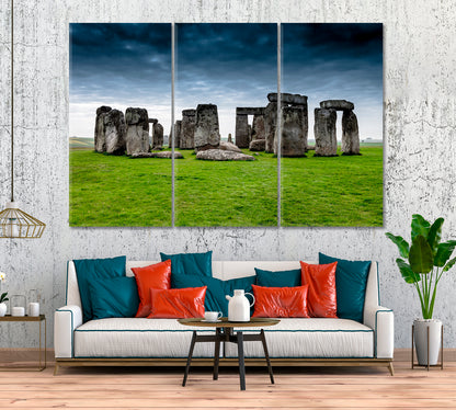 Stonehenge England Canvas Print ArtLexy 3 Panels 36"x24" inches 