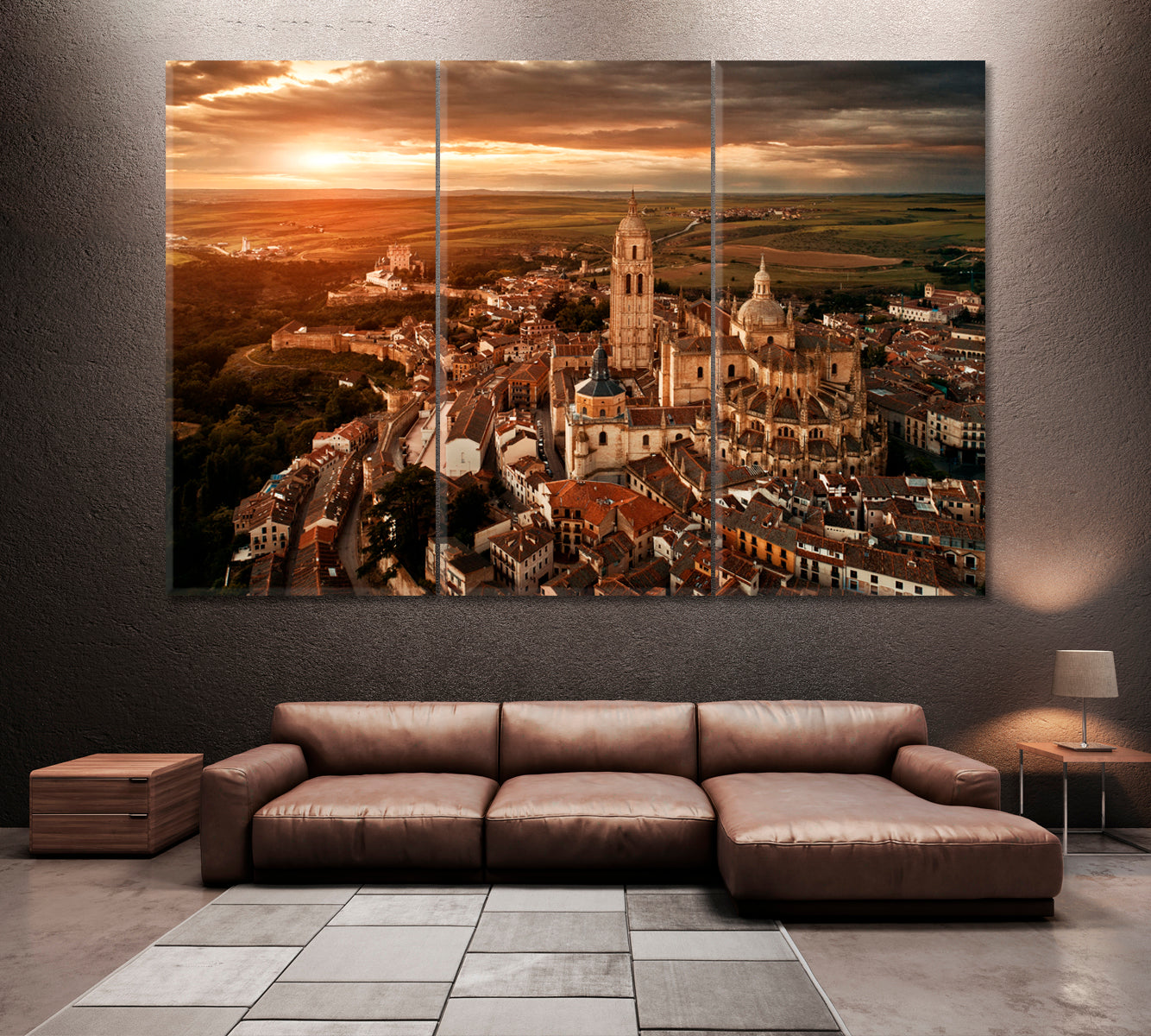 Segovia Cathedral Spain Canvas Print ArtLexy 3 Panels 36"x24" inches 
