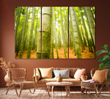 Arashiyama Bamboo Grove Kyoto Japan Canvas Print ArtLexy 3 Panels 36"x24" inches 
