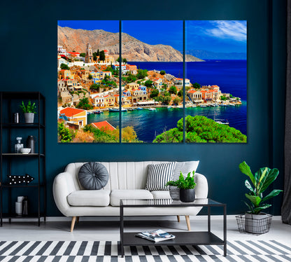 Beautiful Symi island Landscape Greece Canvas Print ArtLexy   