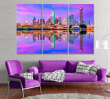 Dallas Skyline Texas Canvas Print ArtLexy 3 Panels 36"x24" inches 