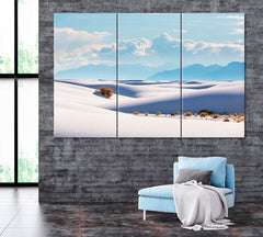 White Sands National Park New Mexico Canvas Print ArtLexy 3 Panels 36"x24" inches 