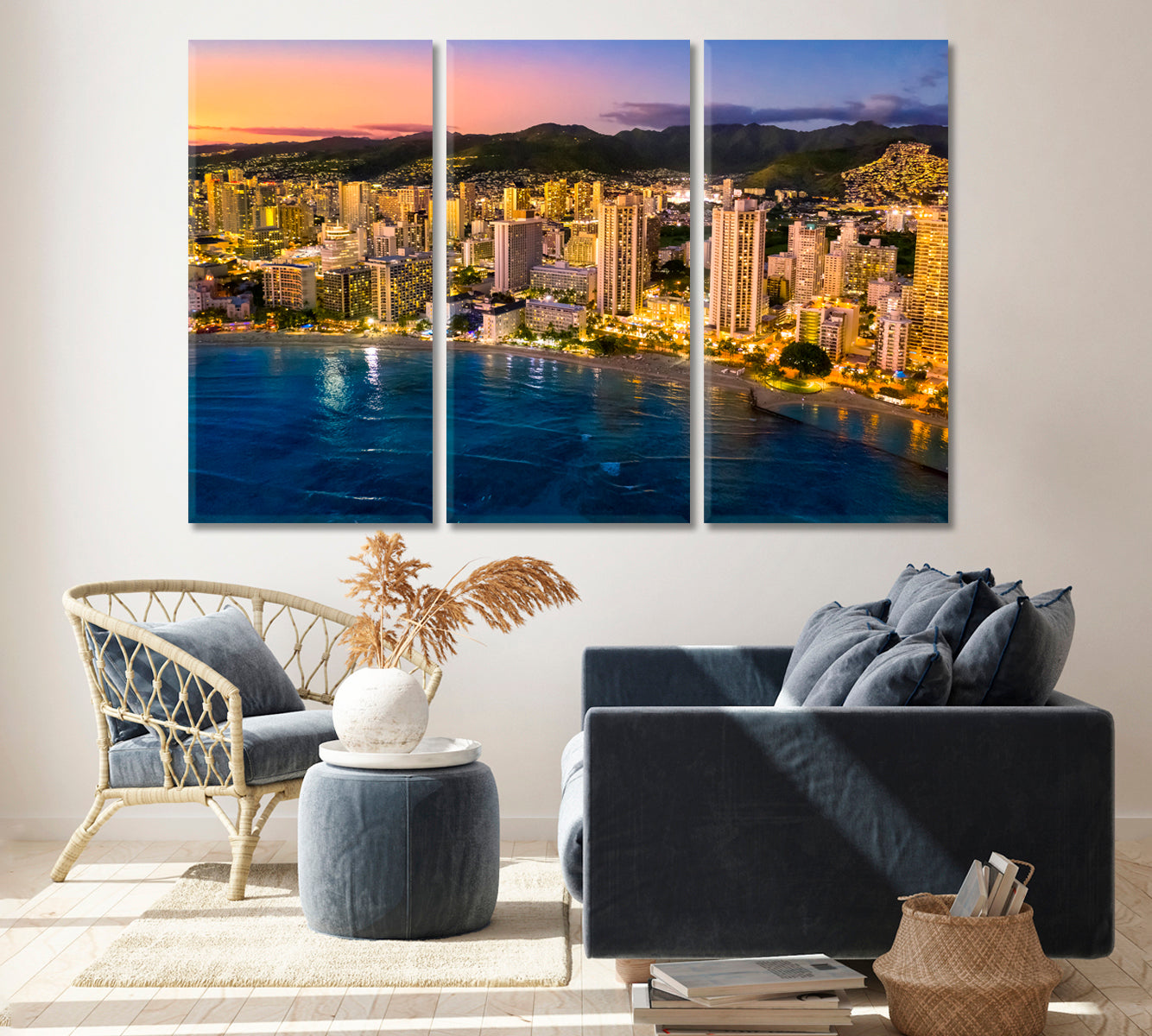 Honolulu Skyline Canvas Print ArtLexy   