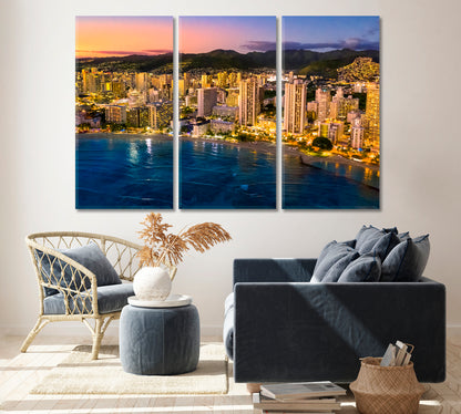 Honolulu Skyline Canvas Print ArtLexy   