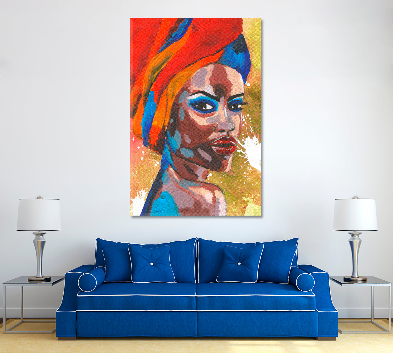 African Woman in Turban Pop Art Style Canvas Print ArtLexy   