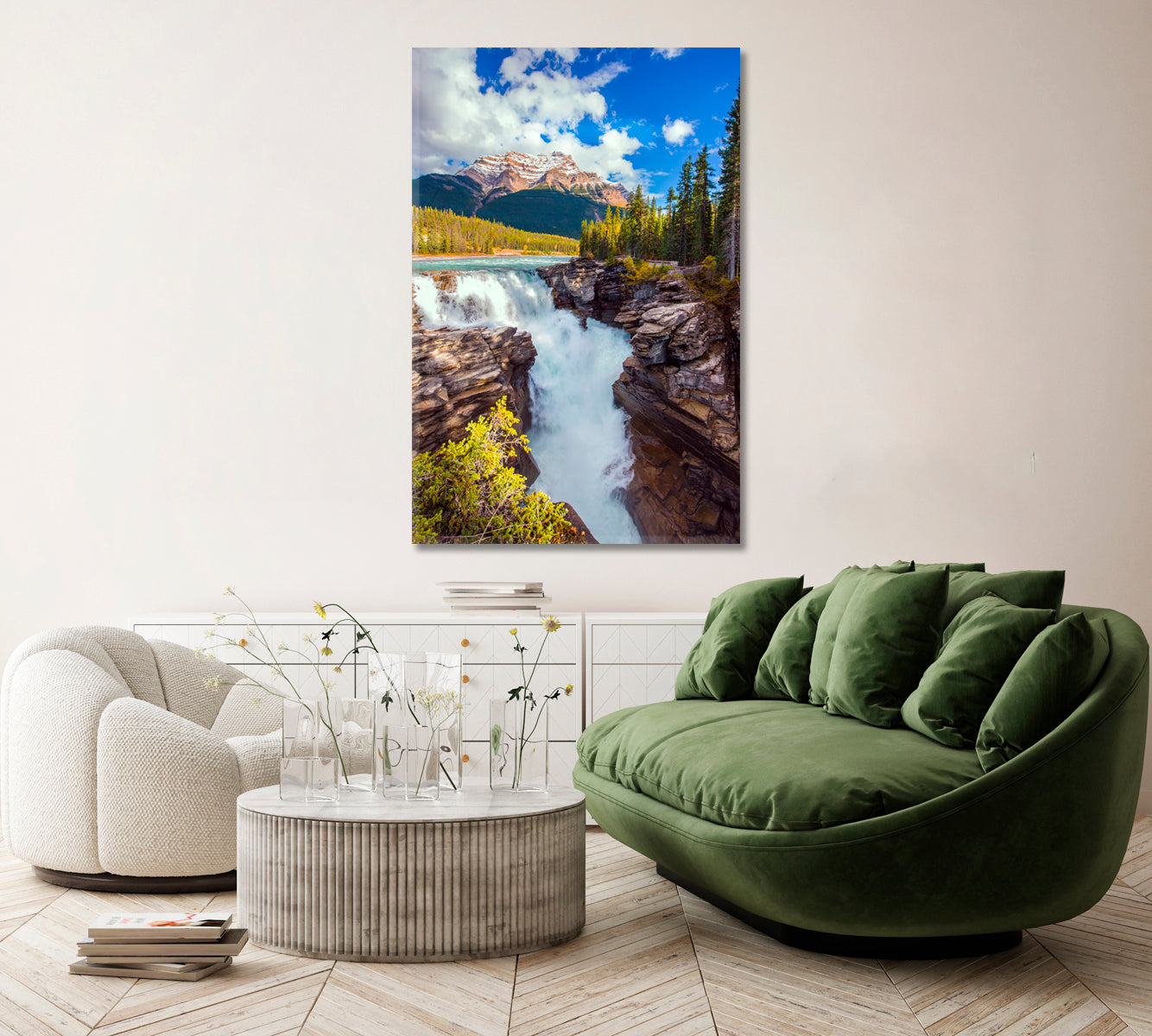 Athabasca Falls in Jasper Park Canada Canvas Print ArtLexy   