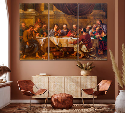 Last Supper of Christ Canvas Print ArtLexy 3 Panels 36"x24" inches 