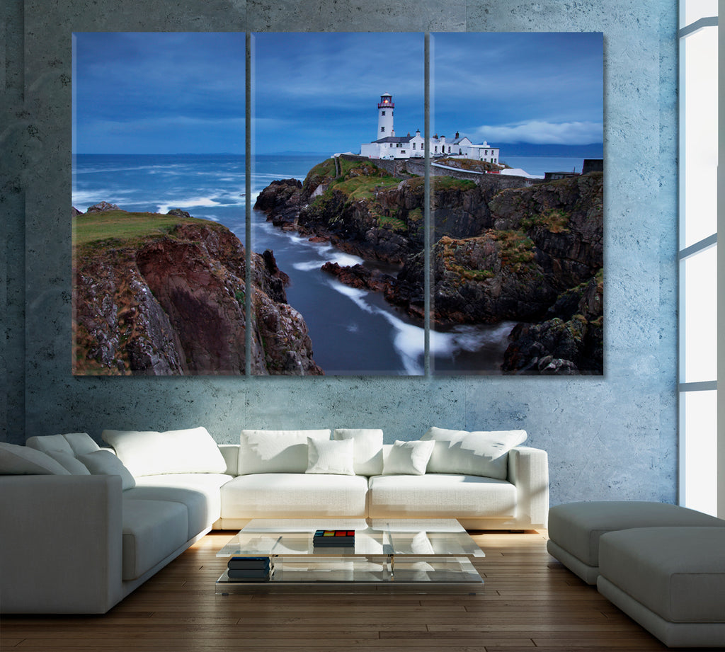 Fanad Head Lighthouse Ireland Canvas Print ArtLexy 3 Panels 36"x24" inches 