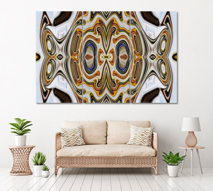 Abstract Kaleidoscope Pattern Canvas Print ArtLexy 3 Panels 36"x24" inches 