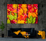 Autumn Leaves Canvas Print ArtLexy 3 Panels 36"x24" inches 