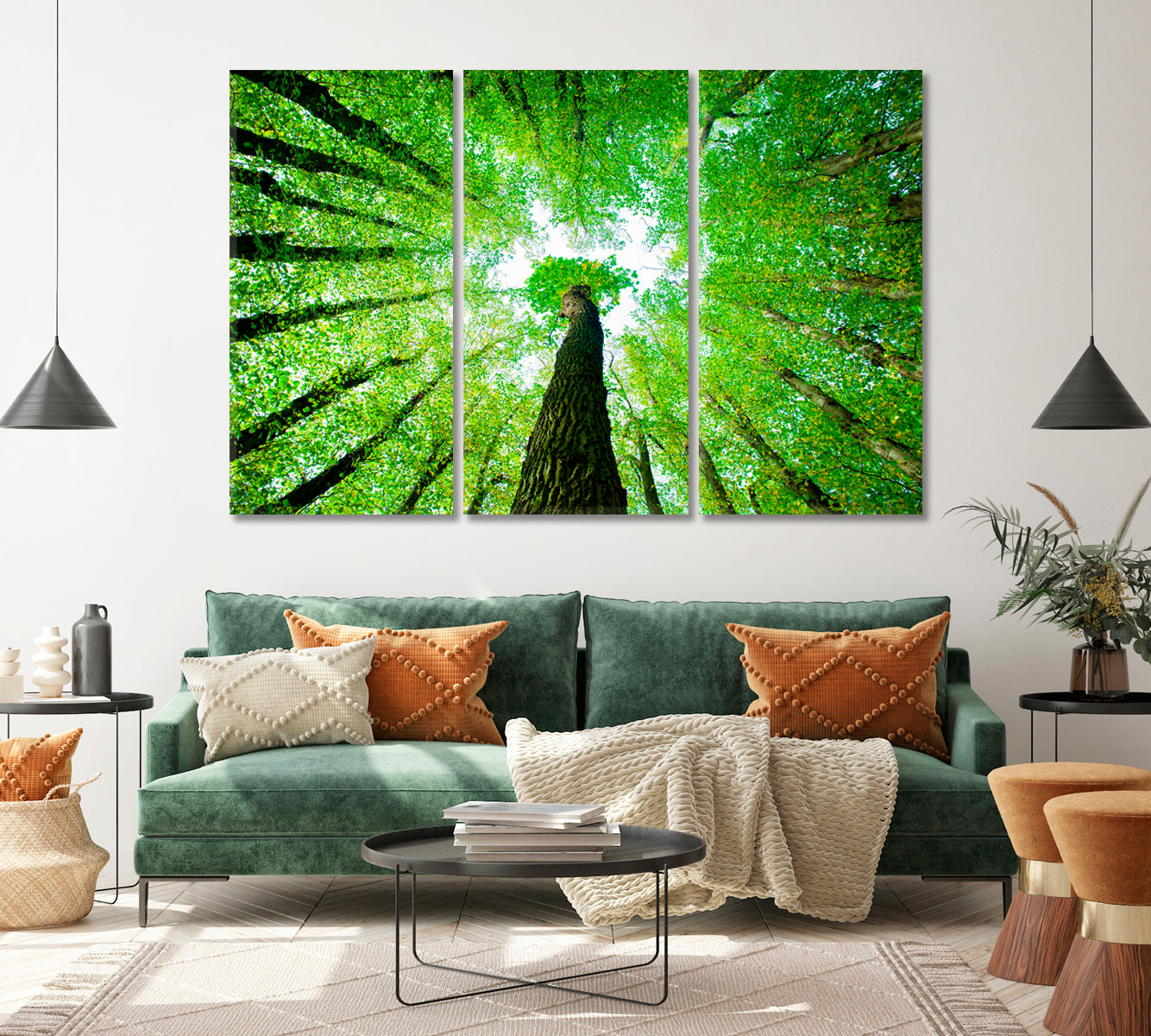 Green Forest of Oak and Lime Trees Canvas Print ArtLexy   