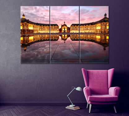 Bordeaux France Canvas Print ArtLexy 3 Panels 36"x24" inches 