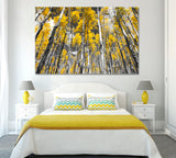 Yellow Aspen Trees Colorado Canvas Print ArtLexy 3 Panels 36"x24" inches 