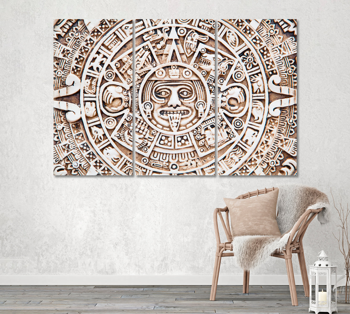 Maya Calendar Canvas Print ArtLexy 3 Panels 36"x24" inches 