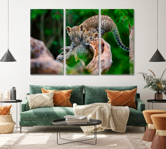 Wild Leopard Cubs Canvas Print ArtLexy   