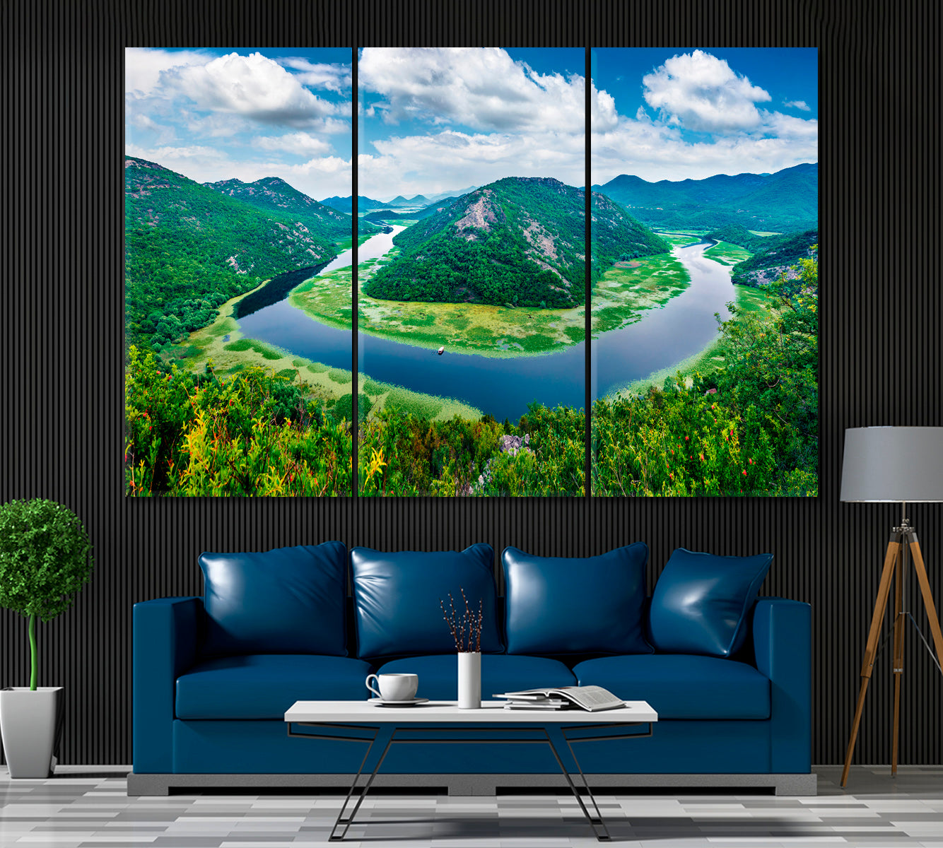 Skadar Lake Montenegro Canvas Print ArtLexy 3 Panels 36"x24" inches 