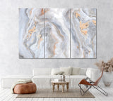 Abstract Grey Marble with Veins Canvas Print ArtLexy 3 Panels 36"x24" inches 