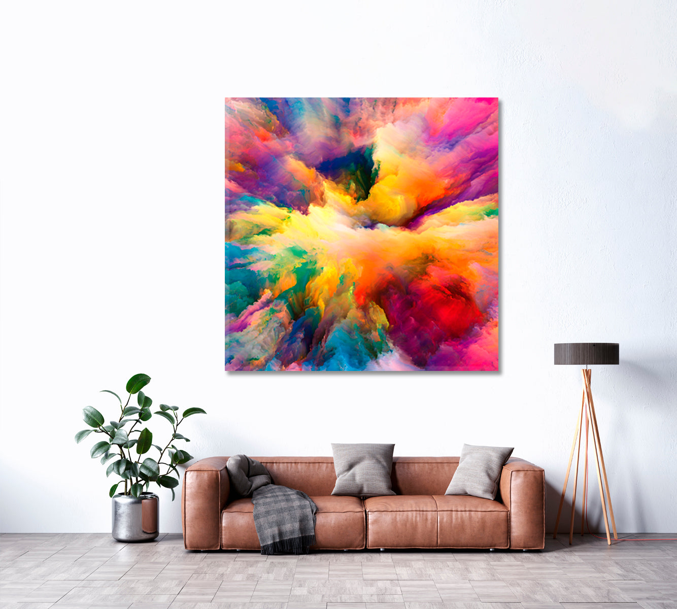 Abstract Colorful Clouds Canvas Print ArtLexy 1 Panel 12"x12" inches 