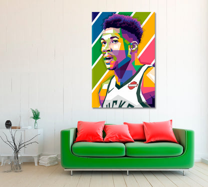 Basketball Player Giannis Antetokounmpo Canvas Print ArtLexy 1 Panel 16"x24" inches 