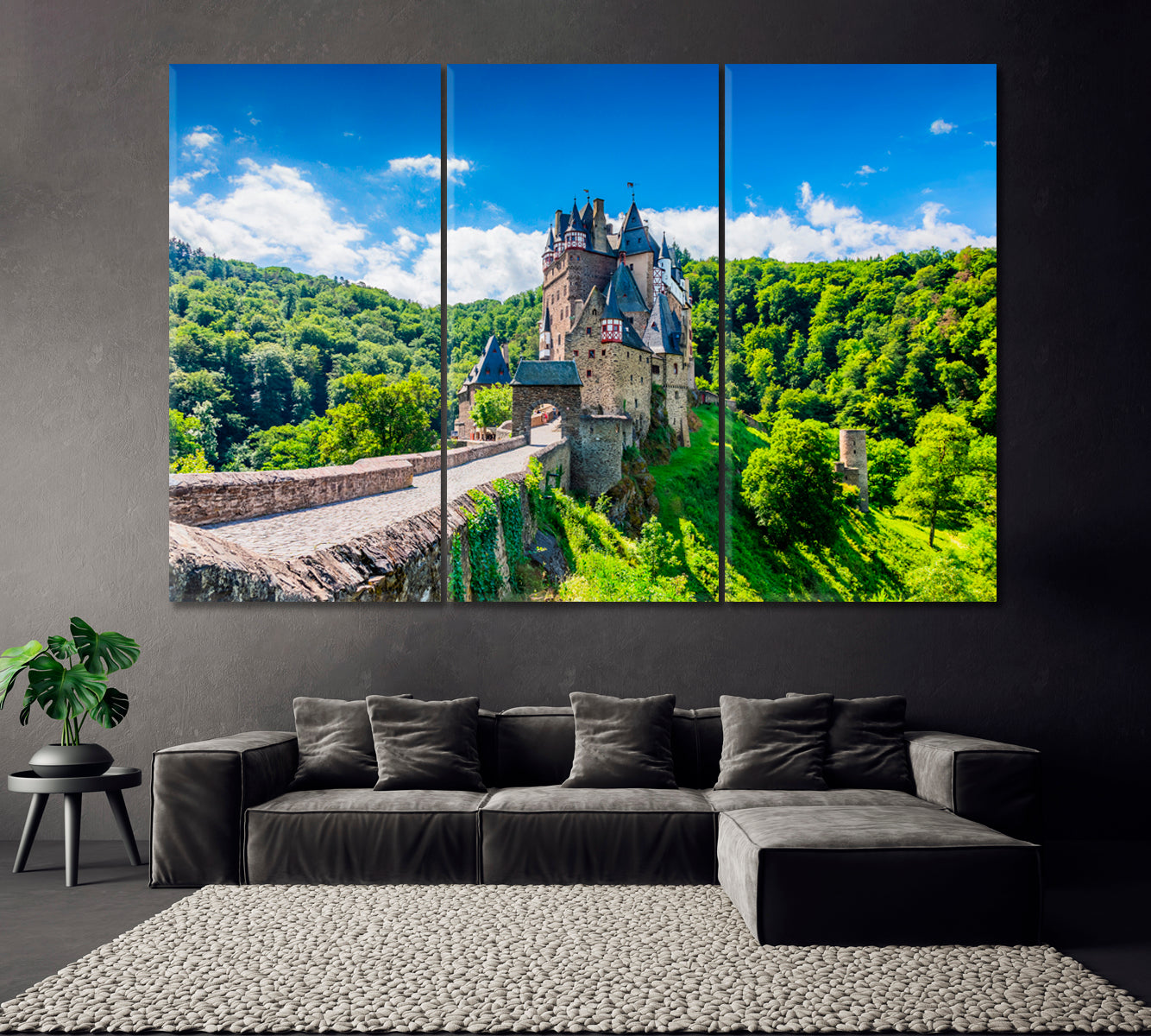Eltz Castle Rhineland-Palatinate Germany Canvas Print ArtLexy 3 Panels 36"x24" inches 