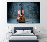 Old Violin Canvas Print ArtLexy 3 Panels 36"x24" inches 