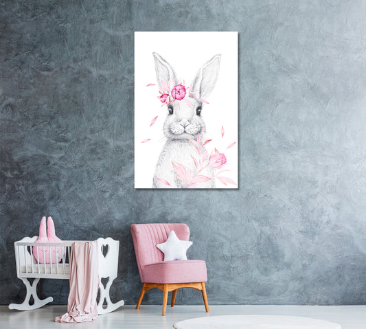 Cute Bunny Canvas Print ArtLexy 1 Panel 16"x24" inches 