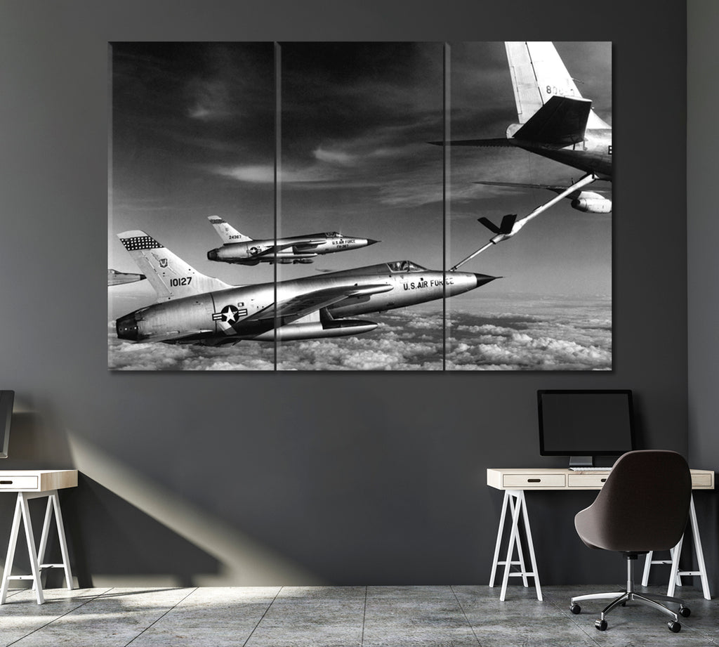 Republic F-105 Thunderchief Canvas Print ArtLexy 3 Panels 36"x24" inches 