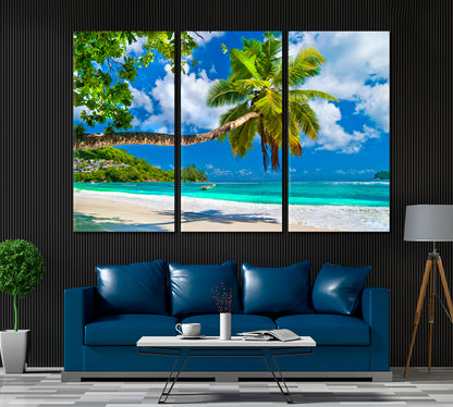 Beautiful Beach Seychelles Canvas Print ArtLexy   