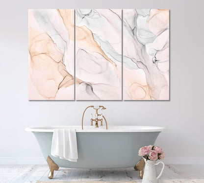 Modern Pastel Fluid Marble Canvas Print ArtLexy 3 Panels 36"x24" inches 