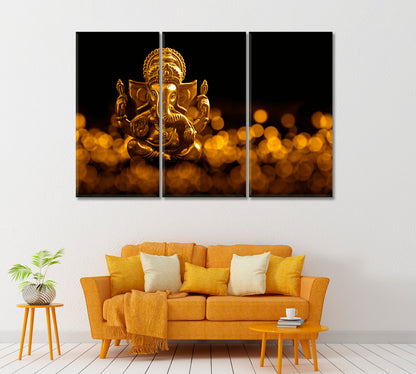 Ganesha Canvas Print ArtLexy 3 Panels 36"x24" inches 