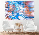 Abstract Marble Mixed Paints Canvas Print ArtLexy 3 Panels 36"x24" inches 
