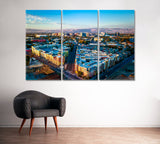 San Jose California Skyline Canvas Print ArtLexy 3 Panels 36"x24" inches 